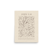 John 3:16 - Black Floral Art On Beige Background    Unframed Matte Paper / 5"x7"-Unframed Matte Paper / 8″×10″-Unframed Matte Paper / 11″×14″-Unframed Matte Paper / 12″×16″-Unframed Matte Paper / 12″×18″-Unframed Matte Paper / 16″×20″-Unframed Matte Paper / A2 (16.5″×23.3″)-Unframed Matte Paper / 18″×24″-Unframed Matte Paper / 24″×36″-Unframed Matte Paper / 20"x30" 