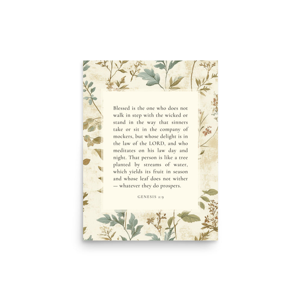Genesis 2:9 - Botanic Floral Background 12x16