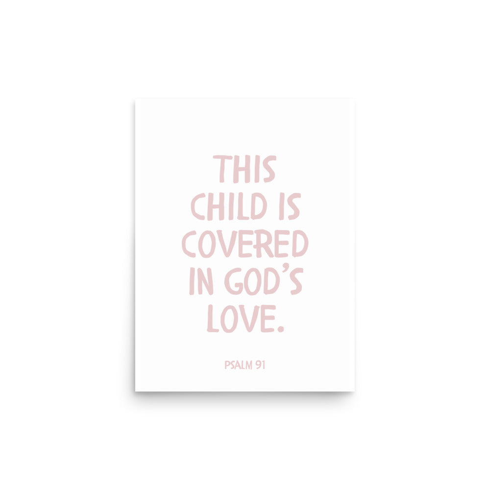 Psalm 91 Verse - A Soft Nursery Wall Art Print
