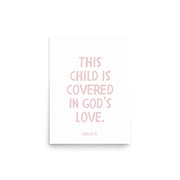 Psalm 91 Verse - A Soft Nursery Wall Art Print