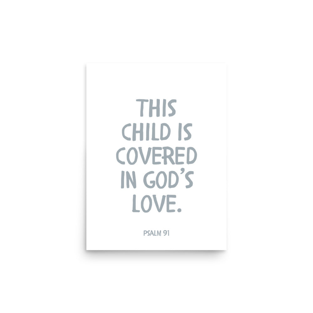 Psalm 91 Verse - A Soft Nursery Wall Art Print