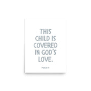 Psalm 91 Verse - A Soft Nursery Wall Art Print
