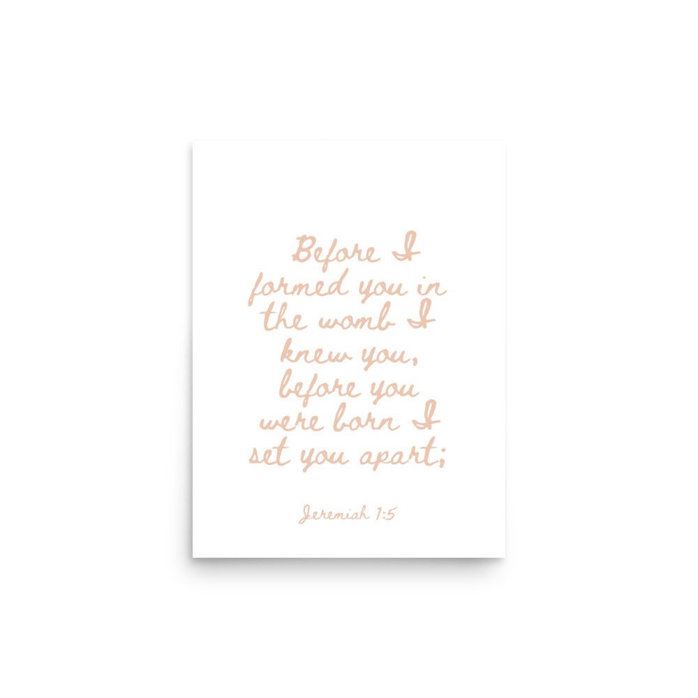 Jeremiah 1:5 - Framed Bible Verse Print