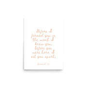 Jeremiah 1:5 - Framed Bible Verse Print