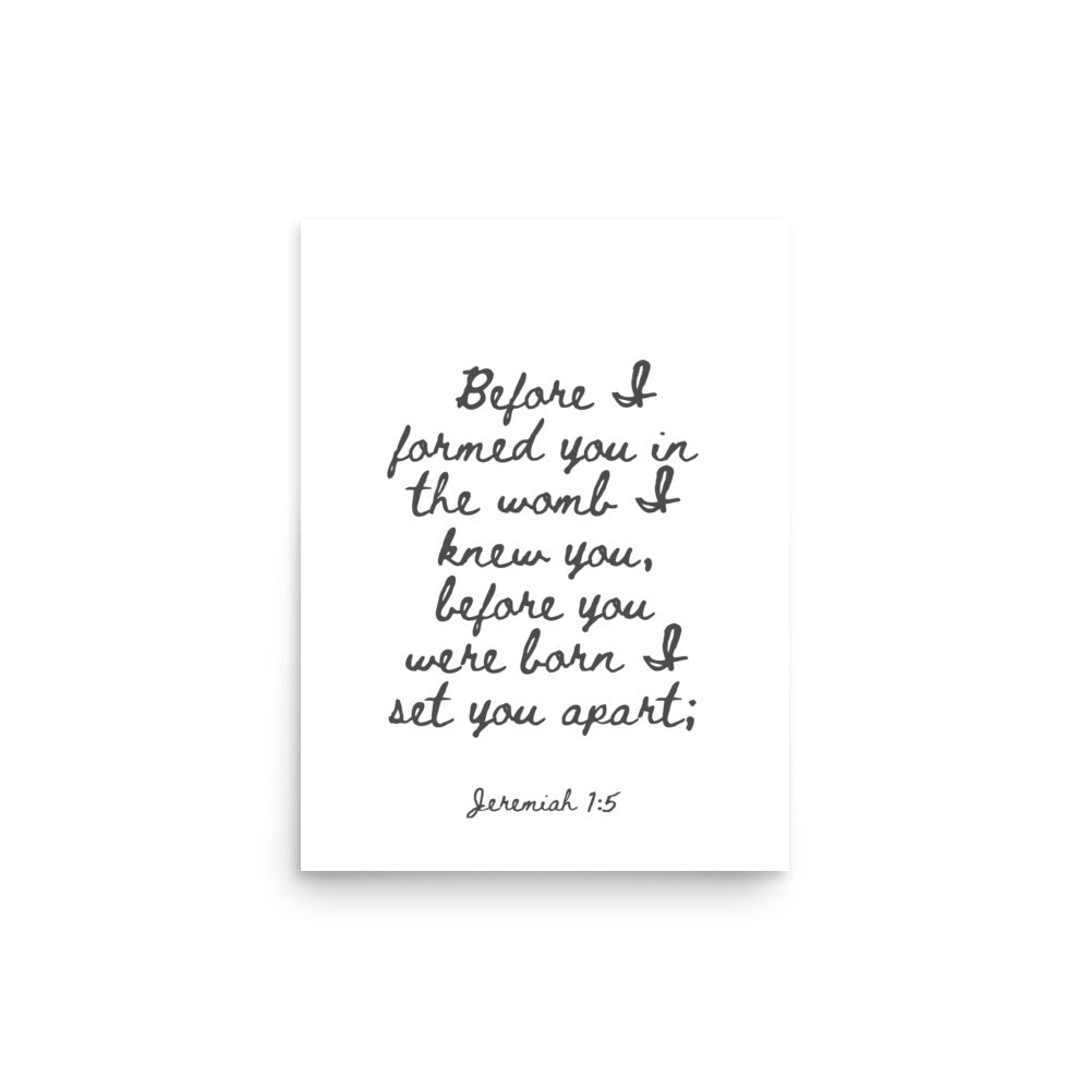 Jeremiah 1:5 - Framed Bible Verse Print