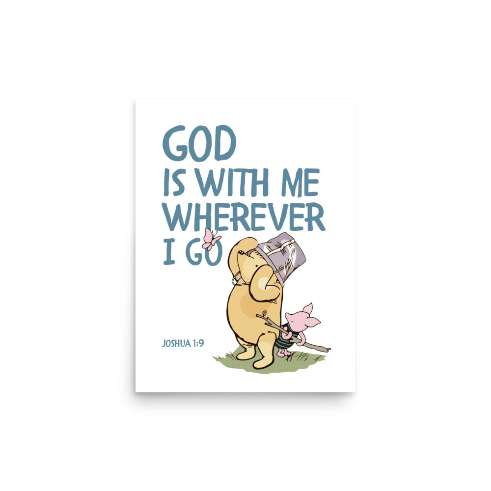 Joshua 1:9 – Winnie the Pooh Bear Inspired Scripture Print