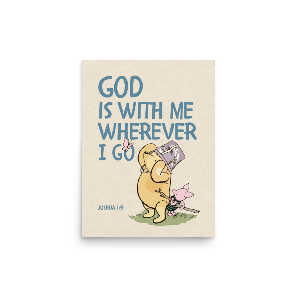 Joshua 1:9 – Winnie the Pooh Bear Inspired Scripture Print