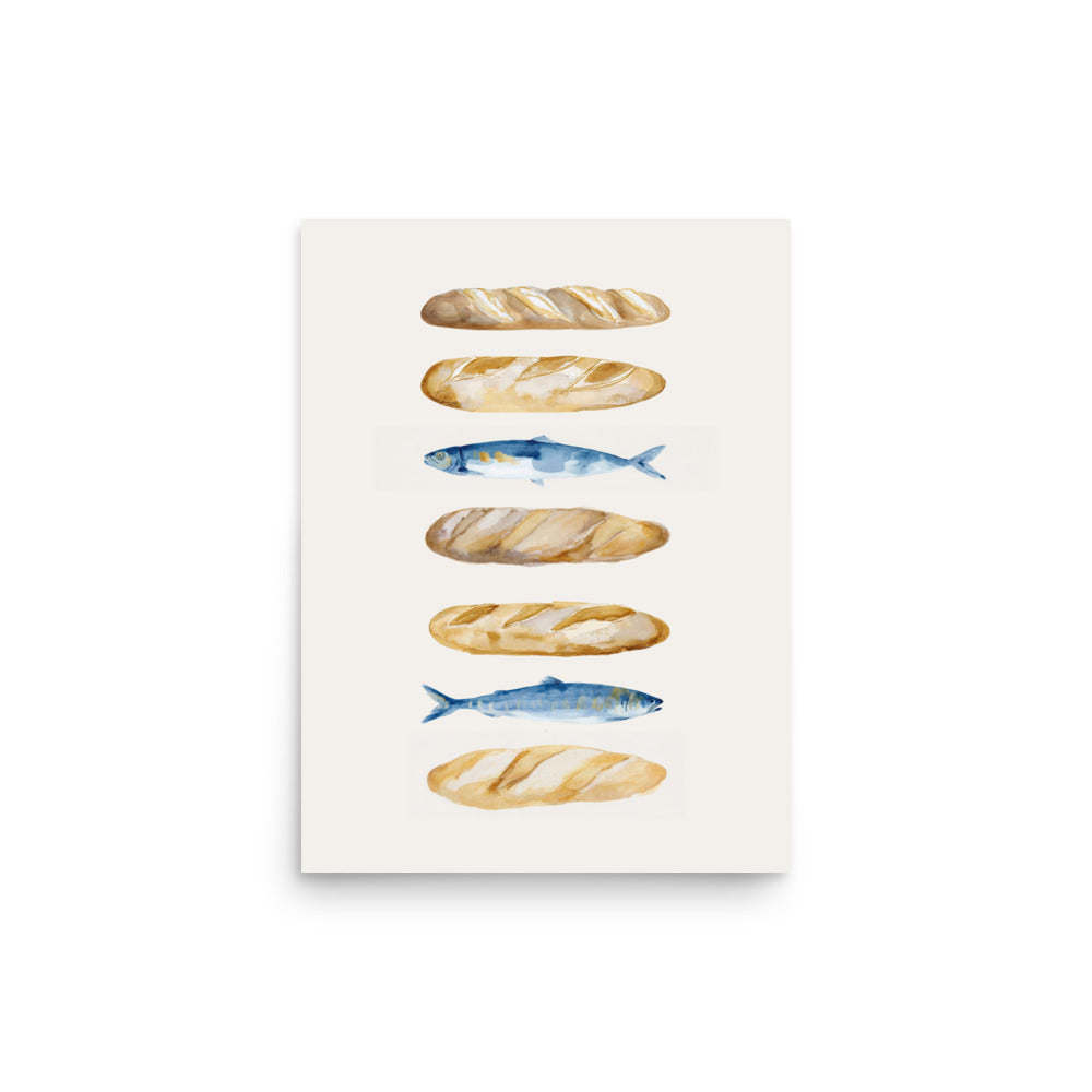 Five Loaves and Two Fish – Watercolor Style Scripture Print