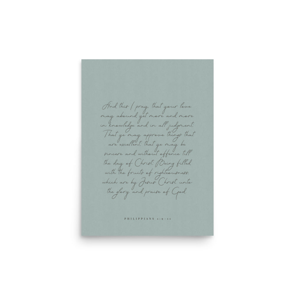 “Abound in Love” – Philippians 1:9–11 KJV Scripture Wall Art