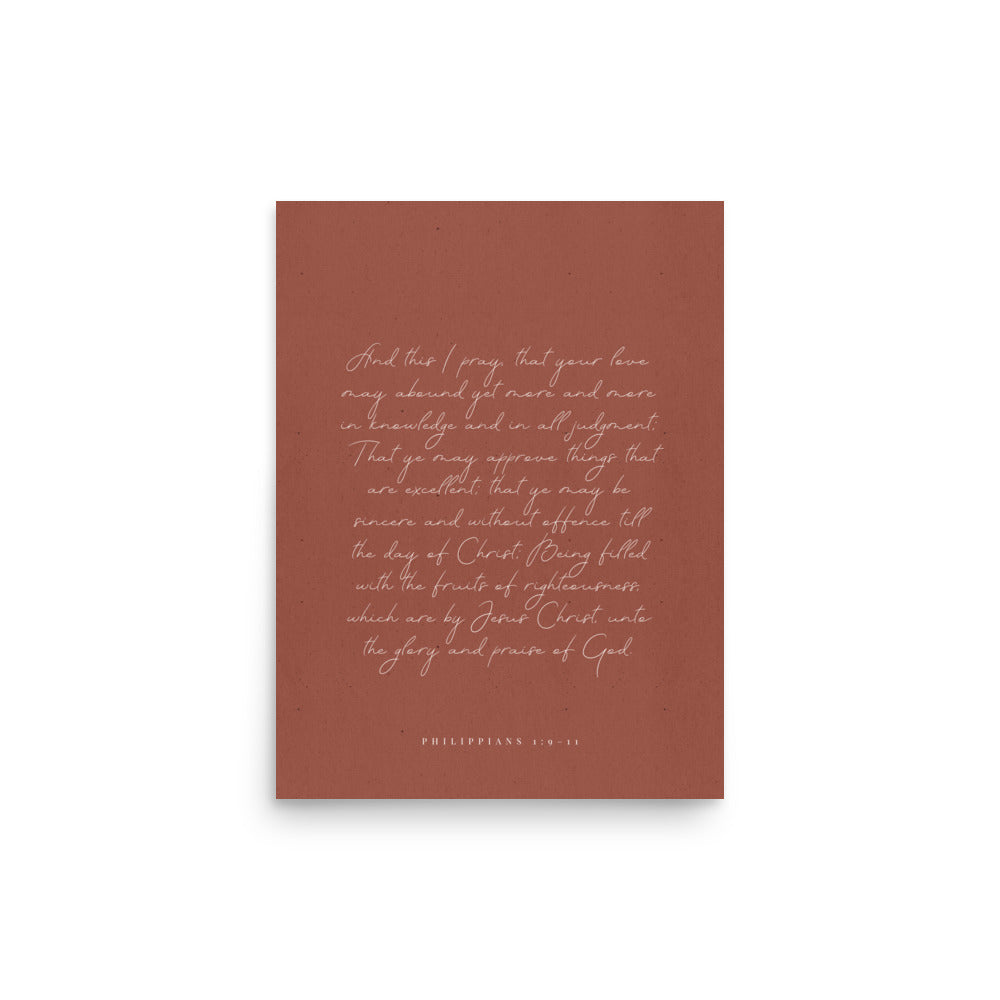“Abound in Love” – Philippians 1:9–11 KJV Scripture Wall Art