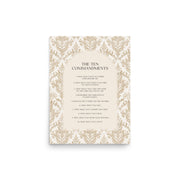 The Ten Commandments: Arch Design Print with Roman Numerals or List