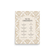 The Ten Commandments: Arch Design Print with Roman Numerals or List