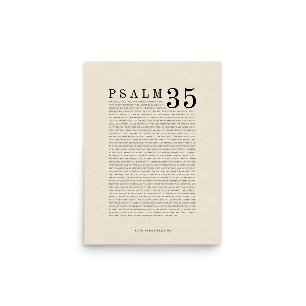 Psalm 35 Full Chapter Wall Art | Complete Scripture Print