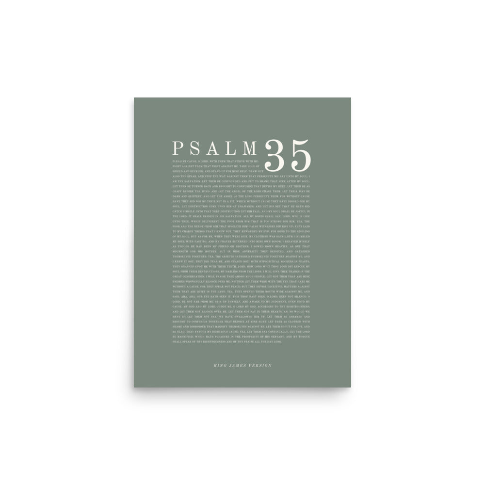 Psalm 35 Full Chapter Wall Art | Complete Scripture Print