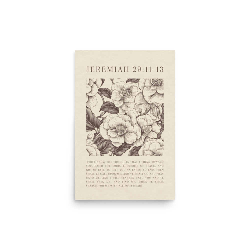 Jeremiah 29:11 - Floral On Beige  