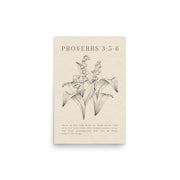 Proverbs 3:5-6 Floral On Beige Background  