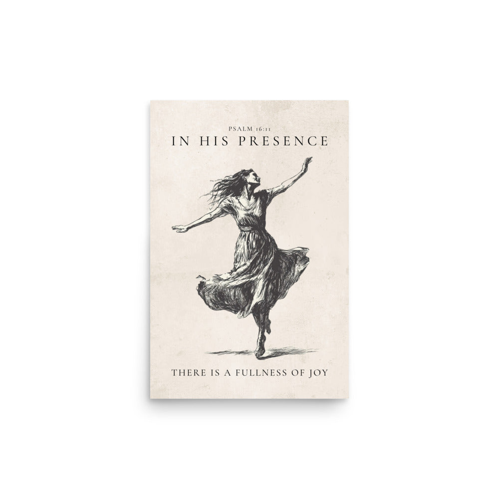 Psalm 16:11 Dancer Art On Beige Background  