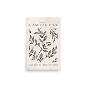 John 15:5 Vintage Floral On Beige Background  