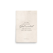 Genesis 1:1 White 12x18