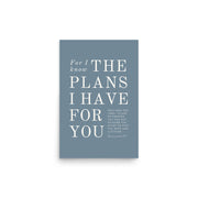 Jeremiah 29:11 Warm Blues Slate Gray 12x18