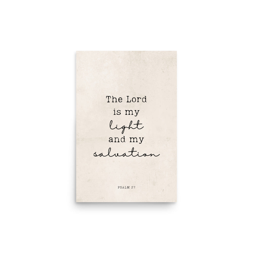 Psalm 27 Quote In Print And Script Lettering On Beige  