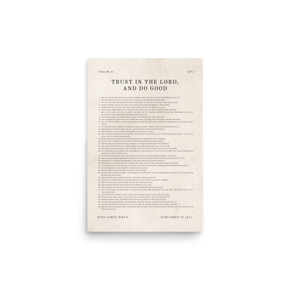 Psalm 37 Entire Chapter On Beige  
