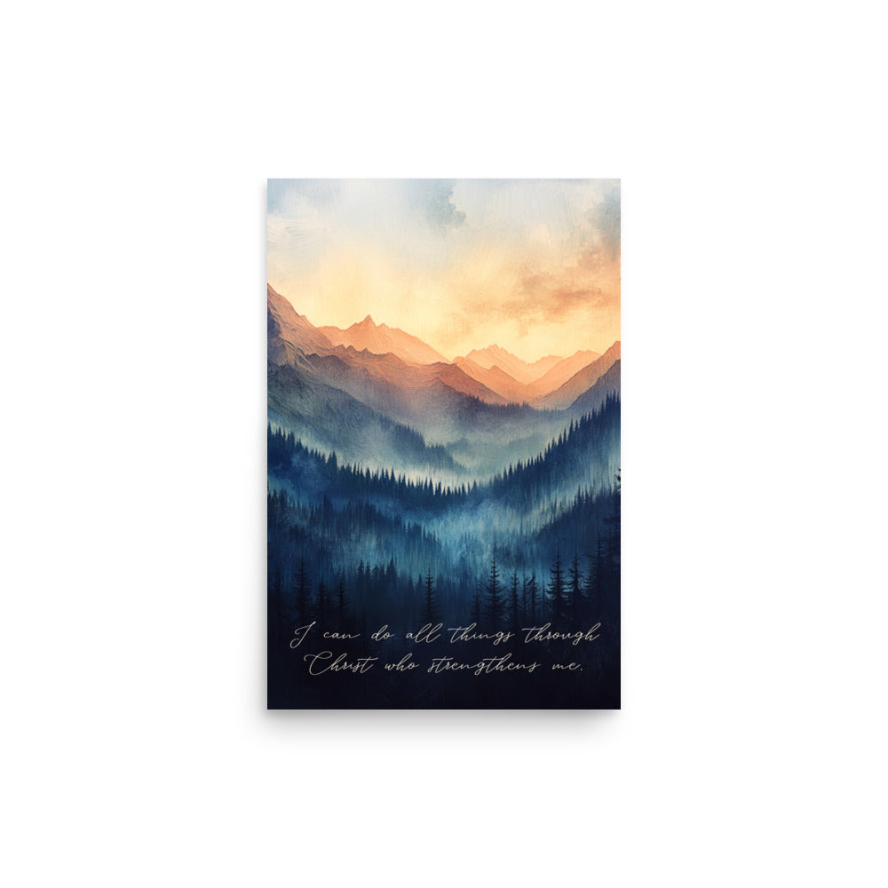 Philippians 4:13 - Mountain Landscape Art  