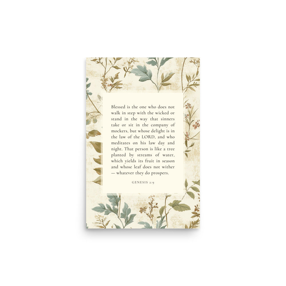 Genesis 2:9 - Botanic Floral Background 12x18