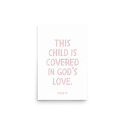 Psalm 91 Verse - A Soft Nursery Wall Art Print