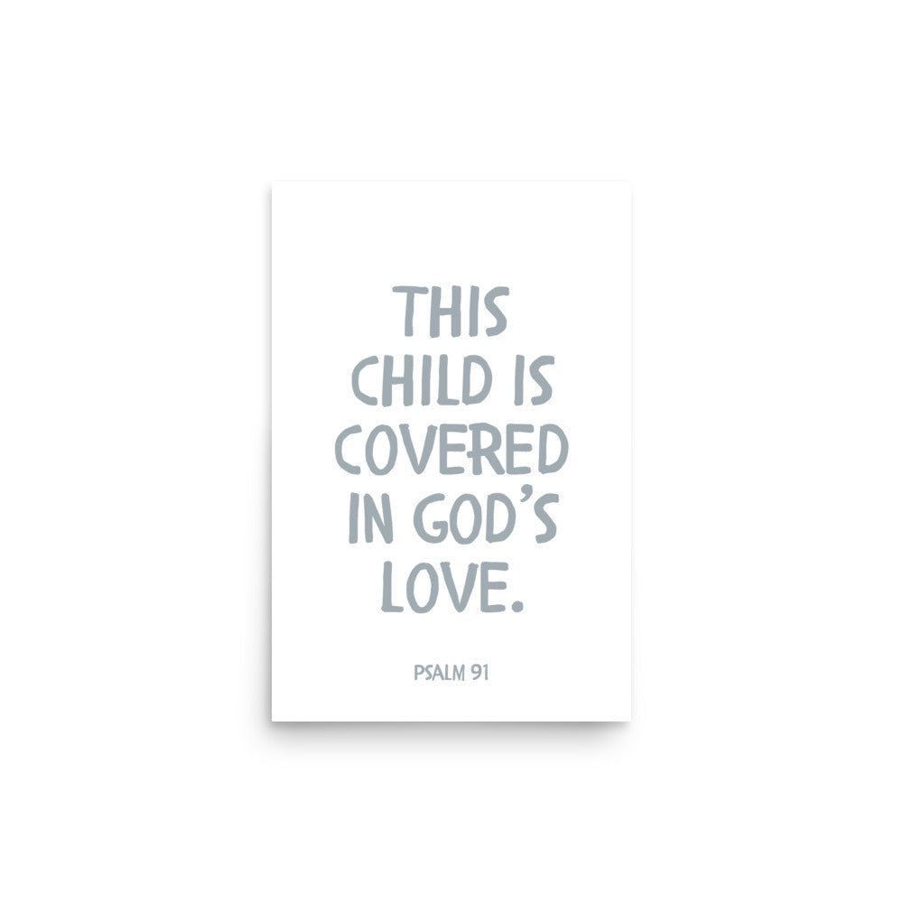 Psalm 91 Verse - A Soft Nursery Wall Art Print
