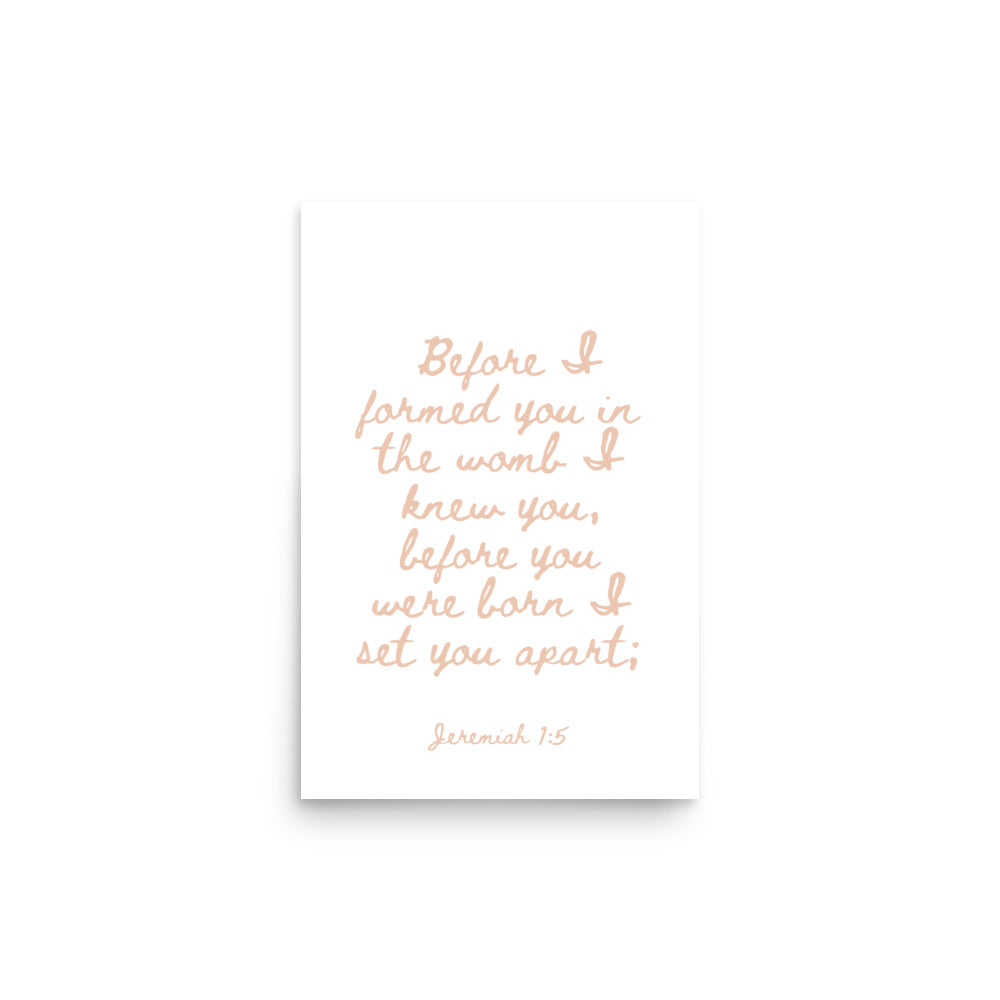 Jeremiah 1:5 - Framed Bible Verse Print