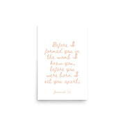 Jeremiah 1:5 - Framed Bible Verse Print