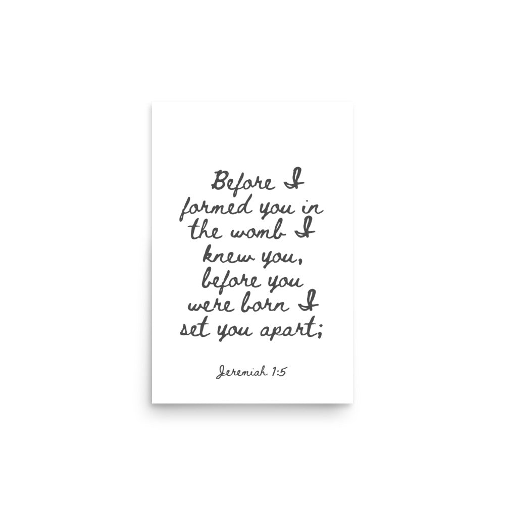 Jeremiah 1:5 - Framed Bible Verse Print