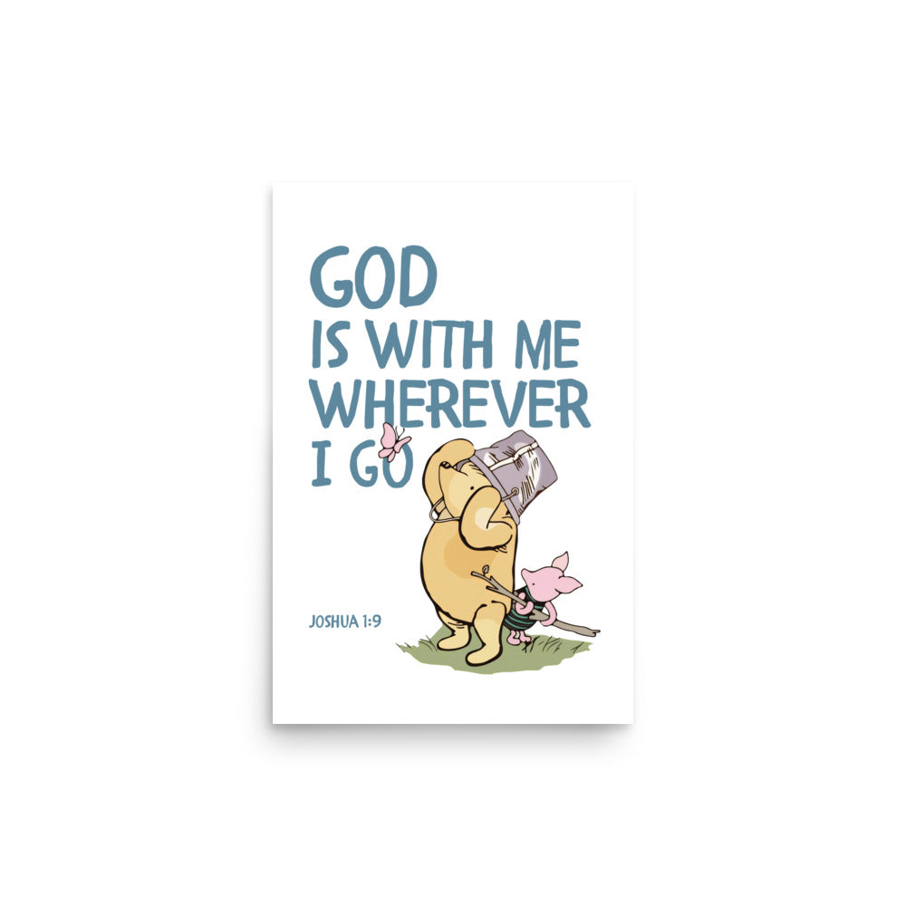 Joshua 1:9 – Winnie the Pooh Bear Inspired Scripture Print
