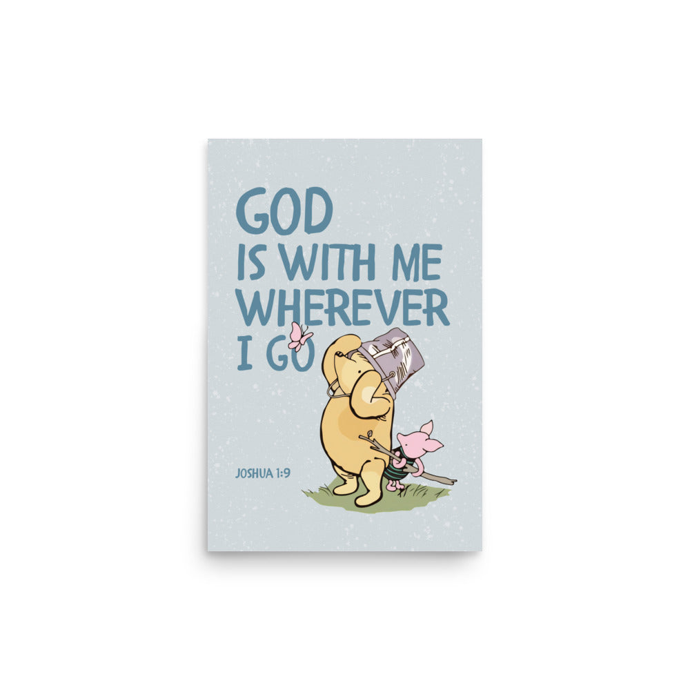 Joshua 1:9 – Winnie the Pooh Bear Inspired Scripture Print