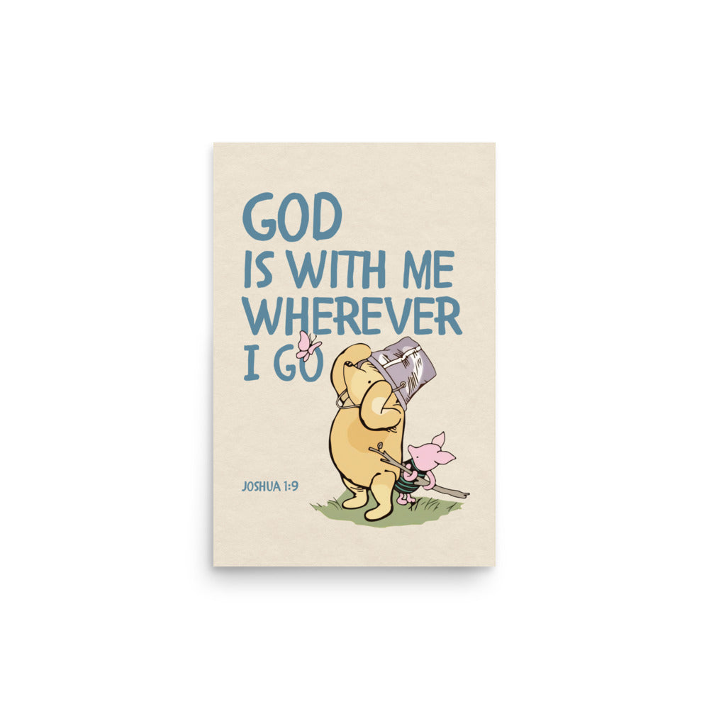 Joshua 1:9 – Winnie the Pooh Bear Inspired Scripture Print