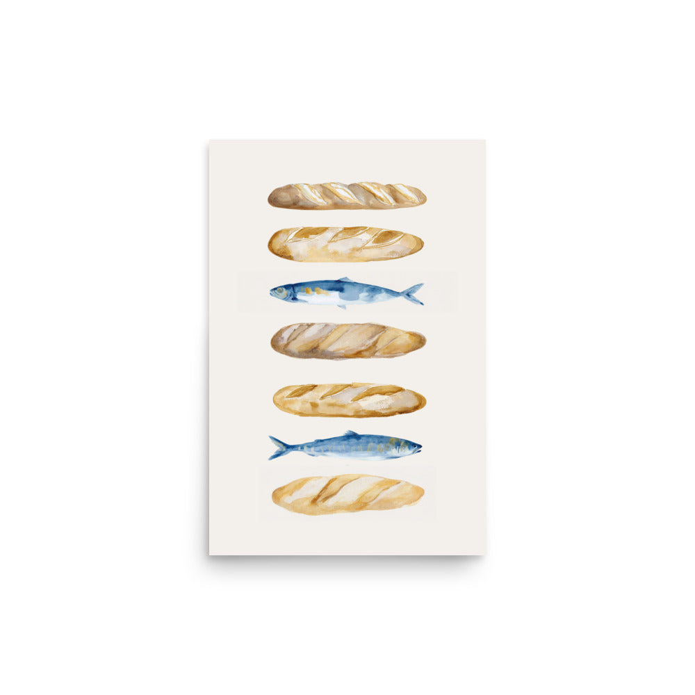 Five Loaves and Two Fish – Watercolor Style Scripture Print