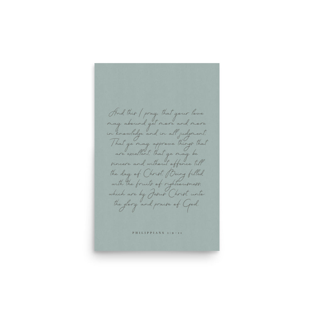 “Abound in Love” – Philippians 1:9–11 KJV Scripture Wall Art