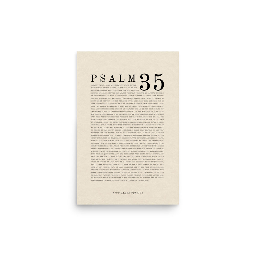 Psalm 35 Full Chapter Wall Art | Complete Scripture Print