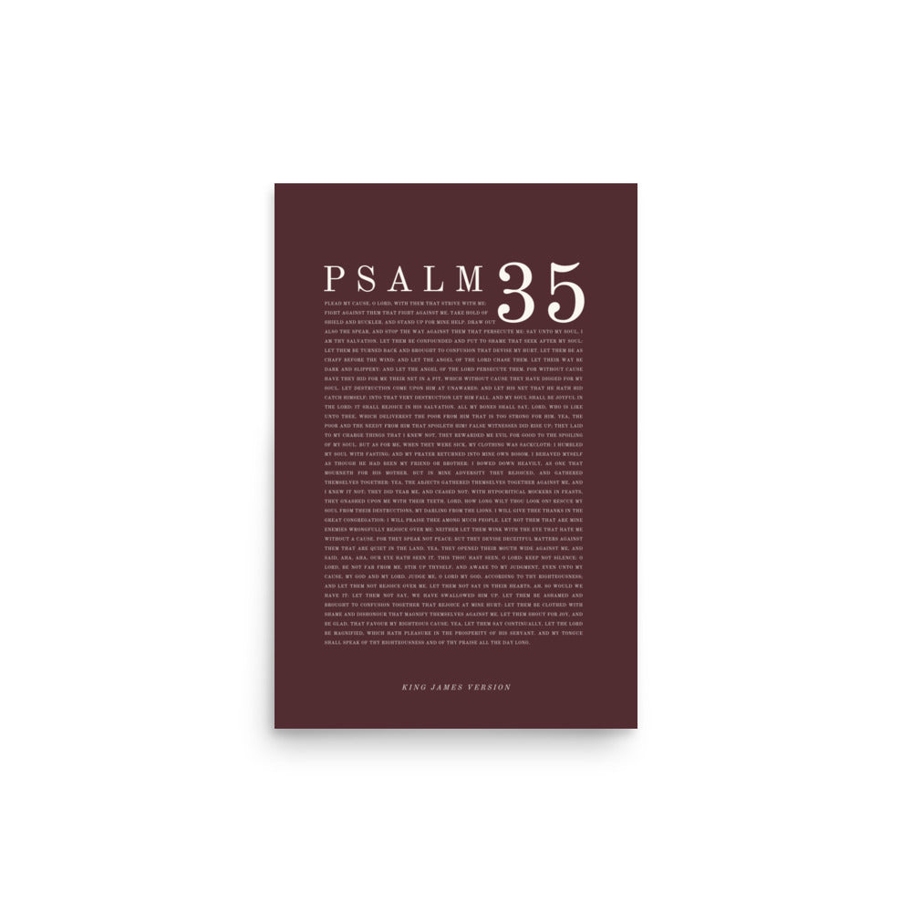 Psalm 35 Full Chapter Wall Art | Complete Scripture Print