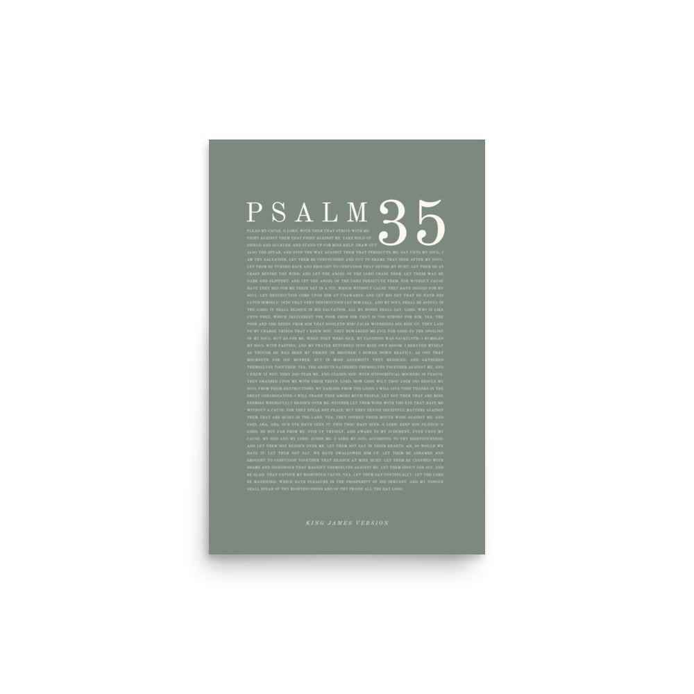 Psalm 35 Full Chapter Wall Art | Complete Scripture Print
