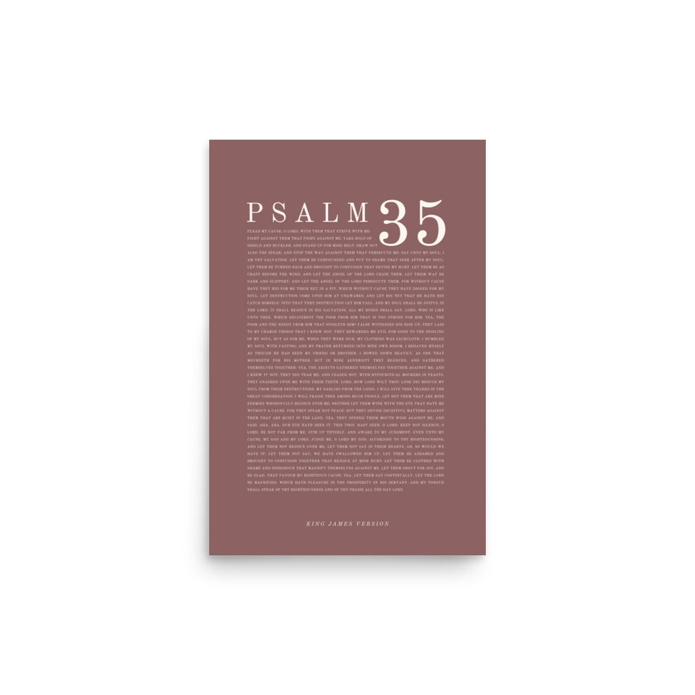 Psalm 35 Full Chapter Wall Art | Complete Scripture Print