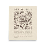 Psalm 23:1-4 Floral Art On Beige Background  
