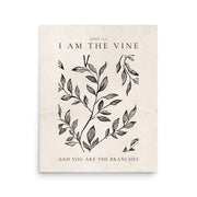 John 15:5 Vintage Floral On Beige Background  