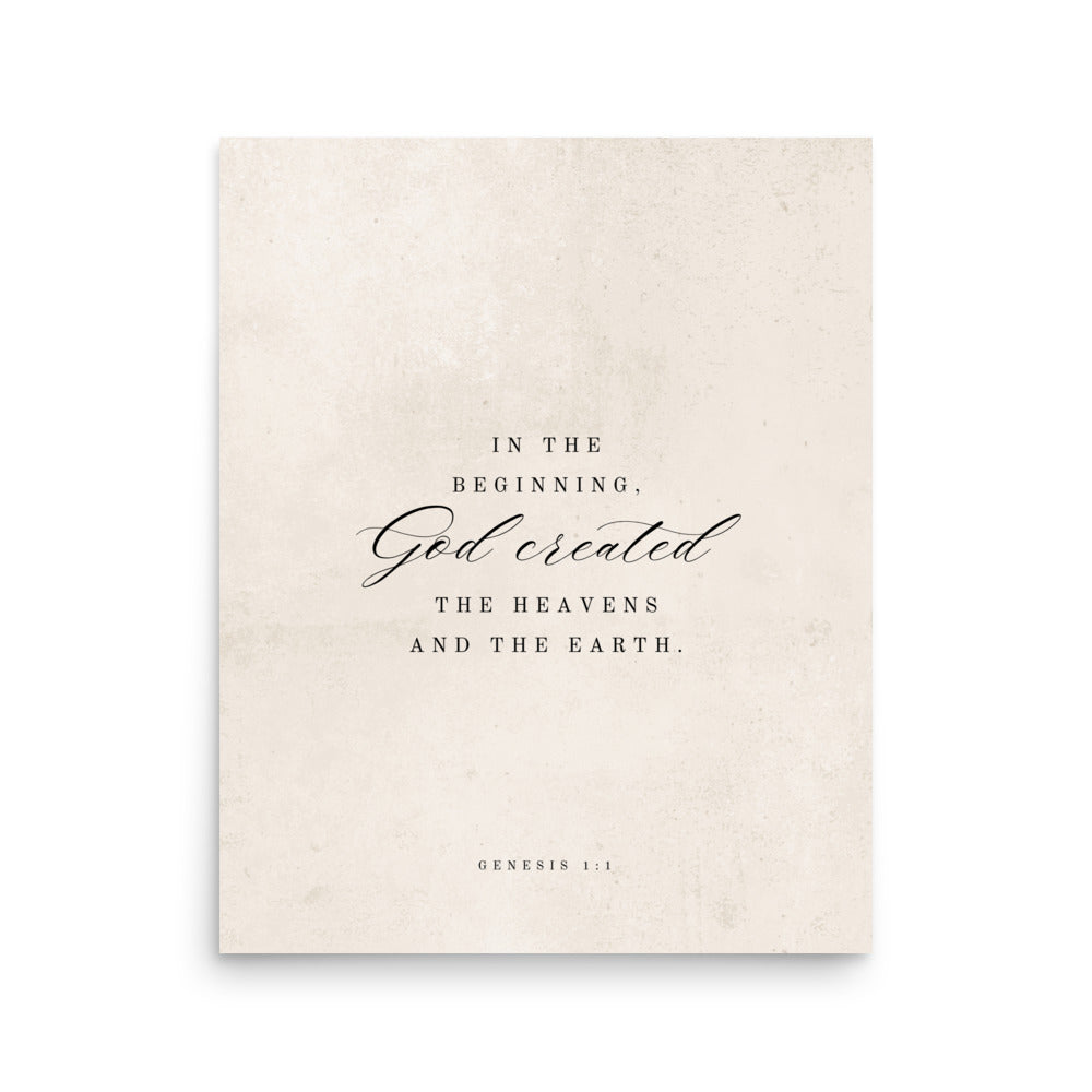 Genesis 1:1 White 16x20