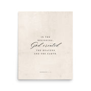 Genesis 1:1 White 16x20