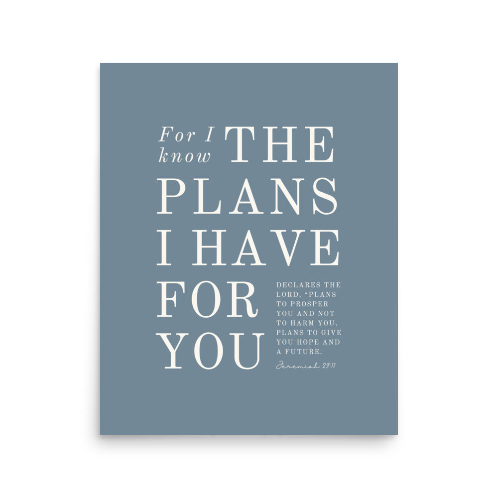 Jeremiah 29:11 Warm Blues Slate Gray 16x20