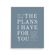 Jeremiah 29:11 Warm Blues Slate Gray 16x20