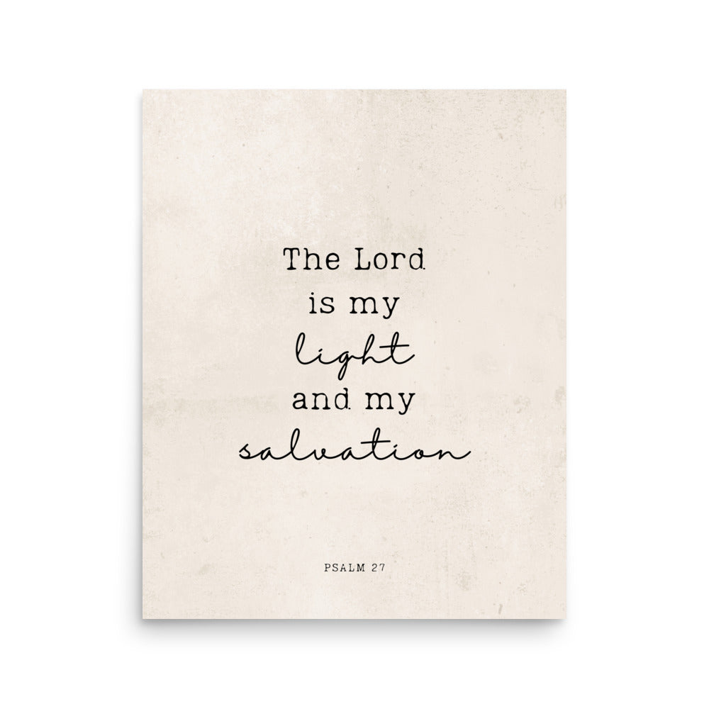 Psalm 27 Quote In Print And Script Lettering On Beige  