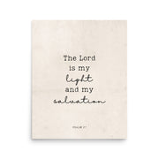 Psalm 27 Quote In Print And Script Lettering On Beige  